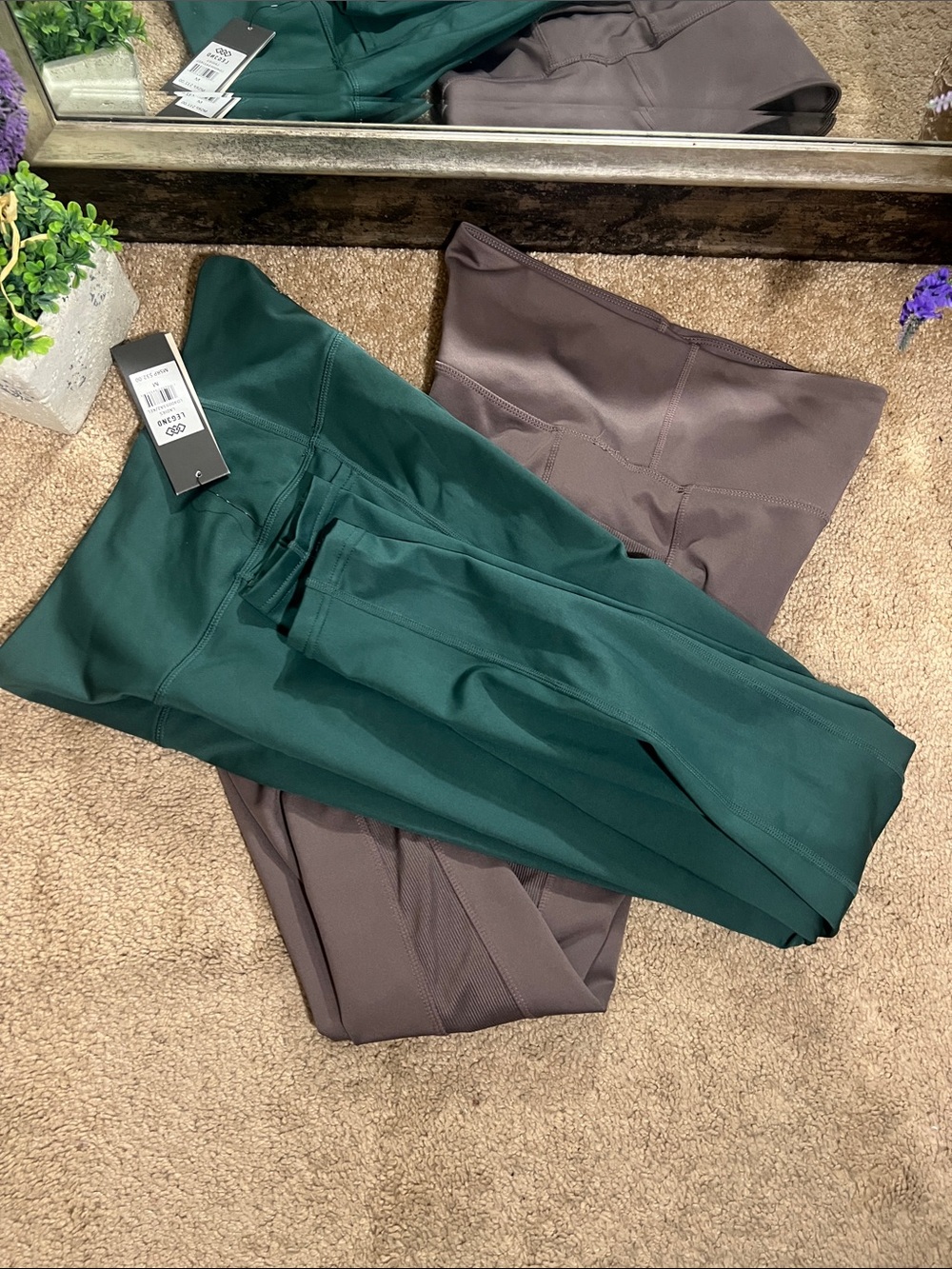 2 PAIRS High-Rise  Leggings with Sculpting Seams